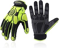 Vista 1 de HLDD HANDLANDY Heavy Duty Work Gloves, TPR Protector Impact Gloves, Men Anti Vibration Mechanic Work Glove TouchScreen
