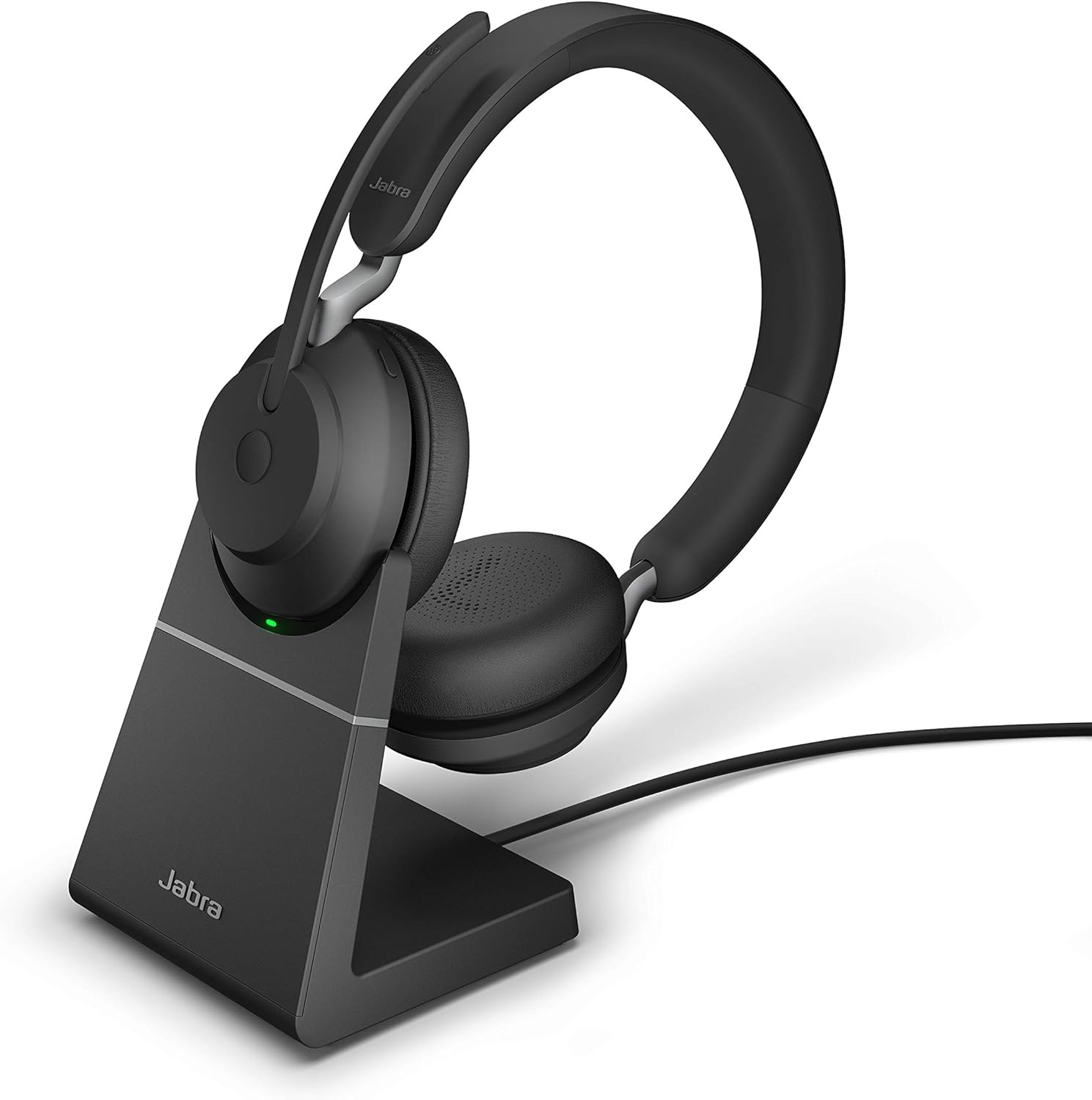 Jabra Evolve2 65 Bluetooth PC Headset - Charging Headphone Stand Bundle, USB Dongle, Compatible with Zoom Video, MS Teams, Webex, Enhances Audio on Phone Calls, 26599-989-989, Global Teck Gold Support