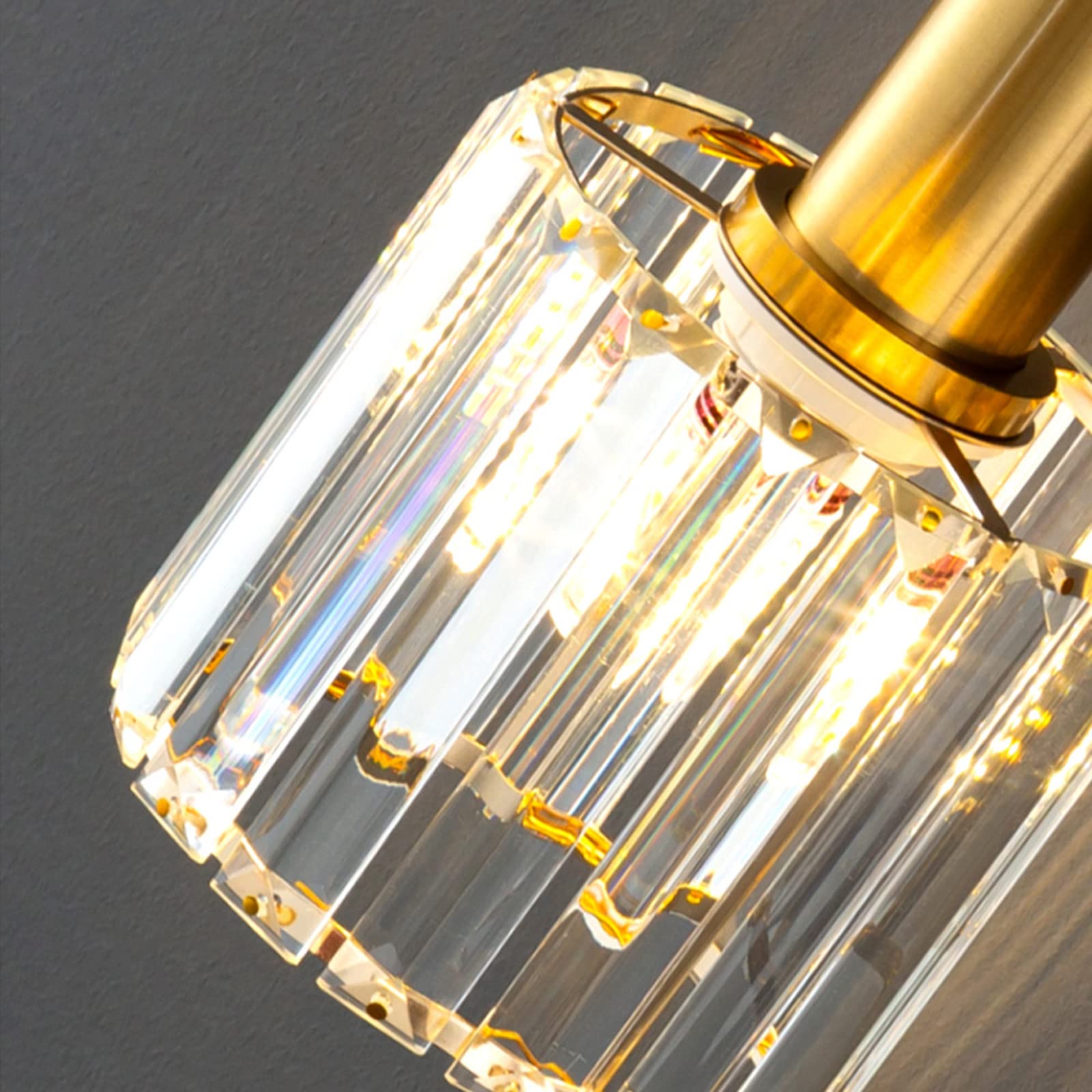 Mini luz colgante de cristal moderna para cocina, isla, comedor, dormitorio, lámpara de techo de cristal con base dorada, luz colgante (1 luz)