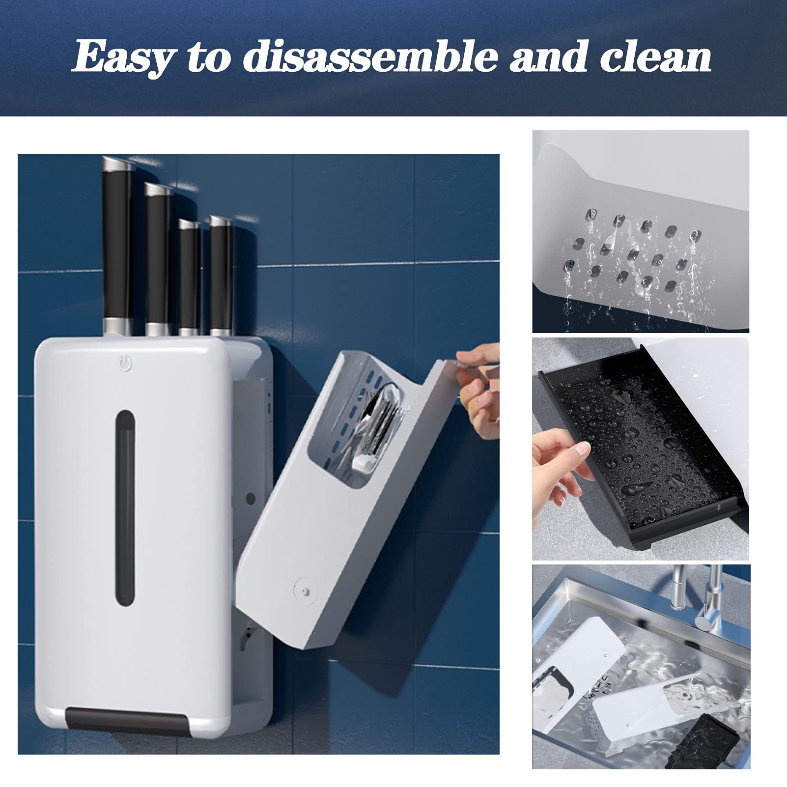 Desinfección inteligente de cuchillos, tenedor de desinfección, palillos, soporte para secado de máquina, se separa para una fácil limpieza, cuchillo, utensilio, cuchara, tenedor Ranura única para