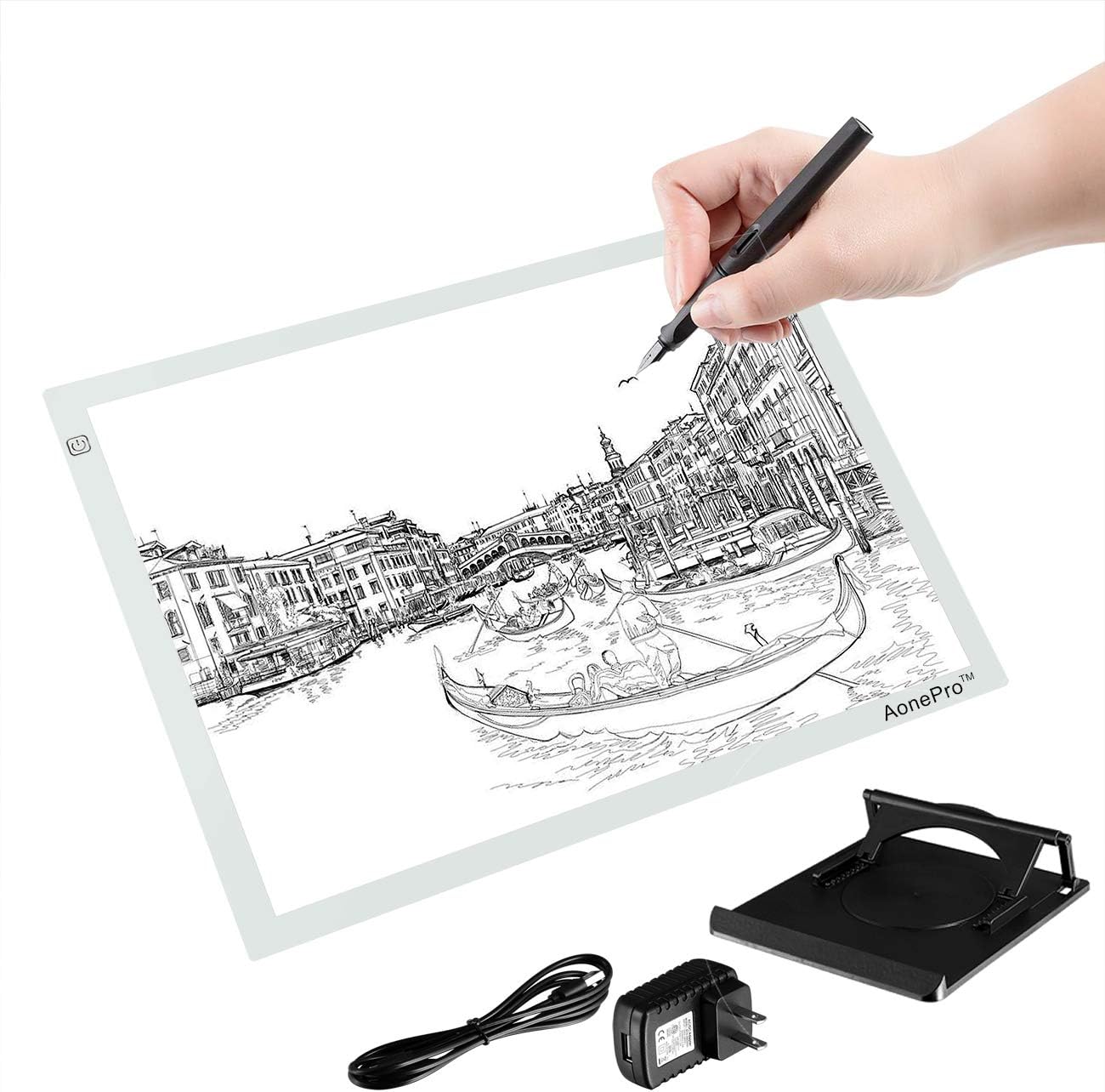 A3 LED Light Box Tracing Pad USB Powered Ultra-Thin 19 inch Drawing Light Pad for Tattoo Drawing, Stencil, Sketching - White