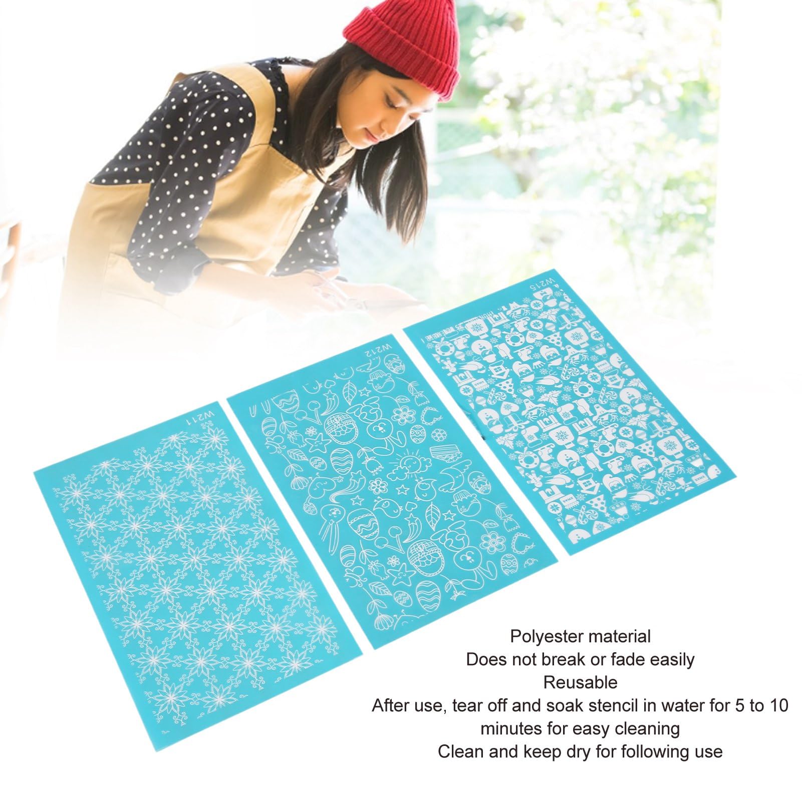 Silk Screen Stencils for Polymer Clay Rsable DIY Screens Paper Cards T Shirts Can Glasses (211 212 215)