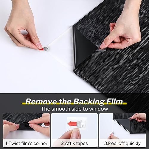 Miniatura 63 de rabbitgoo Película de privacidad para ventana, película de vidrio esmerilado, cubierta de vinilo extraíble para puertas, bloqueo UV, decorativa