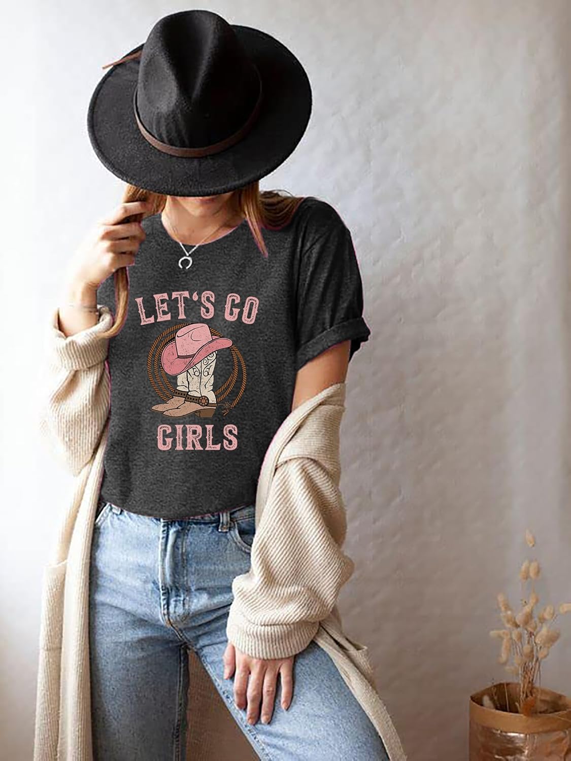 Cowboys Boots Shirts Women Long Live Western Vintage Cowgirl Graphic Tees Funny Letter Print Country Music Tshirt - Image 5