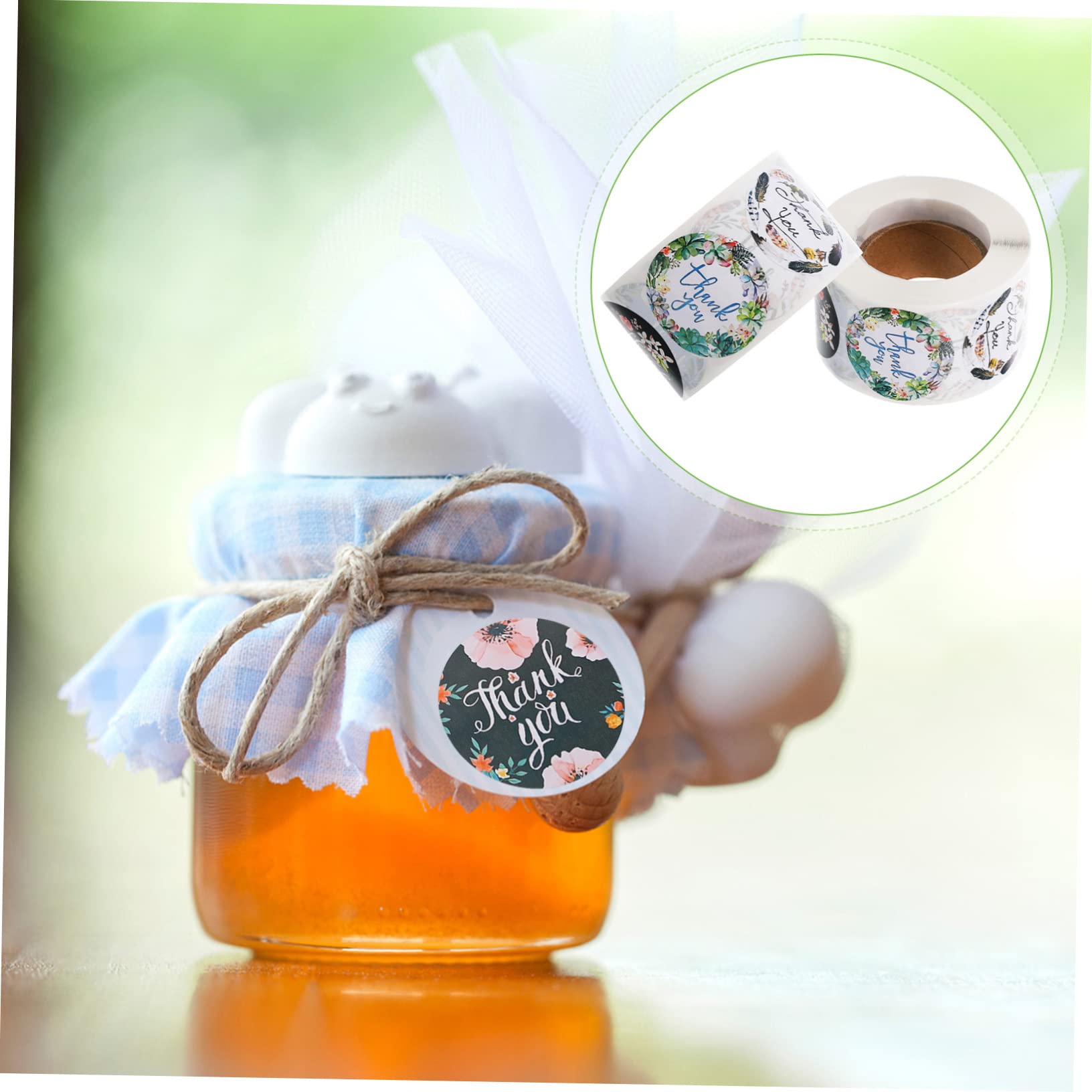 4rotoli Adesivi Ringraziamento Per Sacchetti Confezione Stickers Design Elegante Per Feste e Regali Perfetti Per Decorare e Personalizzare Eventi Speciali