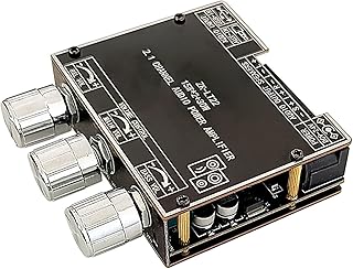 Eulbevoli Audio Amplifier Panel, 2.1 Channel Stepless Tuning Stable 10 Sounds PCB Brass ABS Simple Operation Lightweight Audio Amplifier Module for DIY
