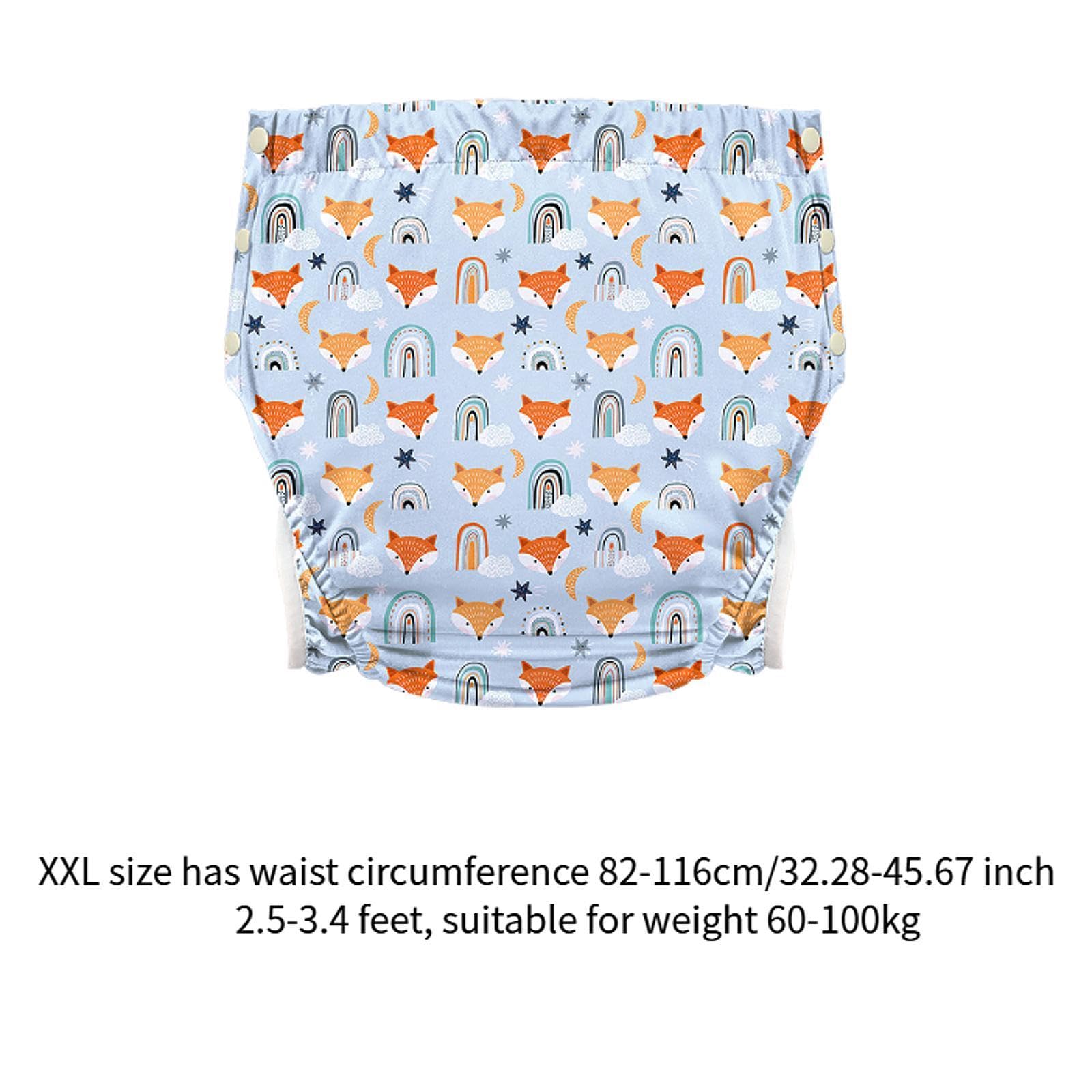 Generic Couche lavable en tissu pour adultes, couvre-couche à poche pour Incontinence, slip Anti-fuite pour hommes, Renard Xxl