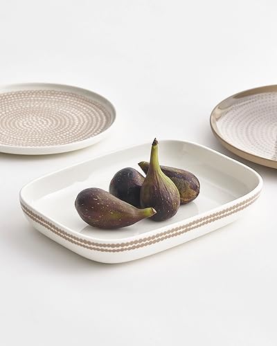 Miniatura 3 de MARIMEKKO Oiva Räsymatto - Bandeja para servir beige y blanco. Refina la decoración de tu cocina con nuestro icónico gres blanco. Elegante plato