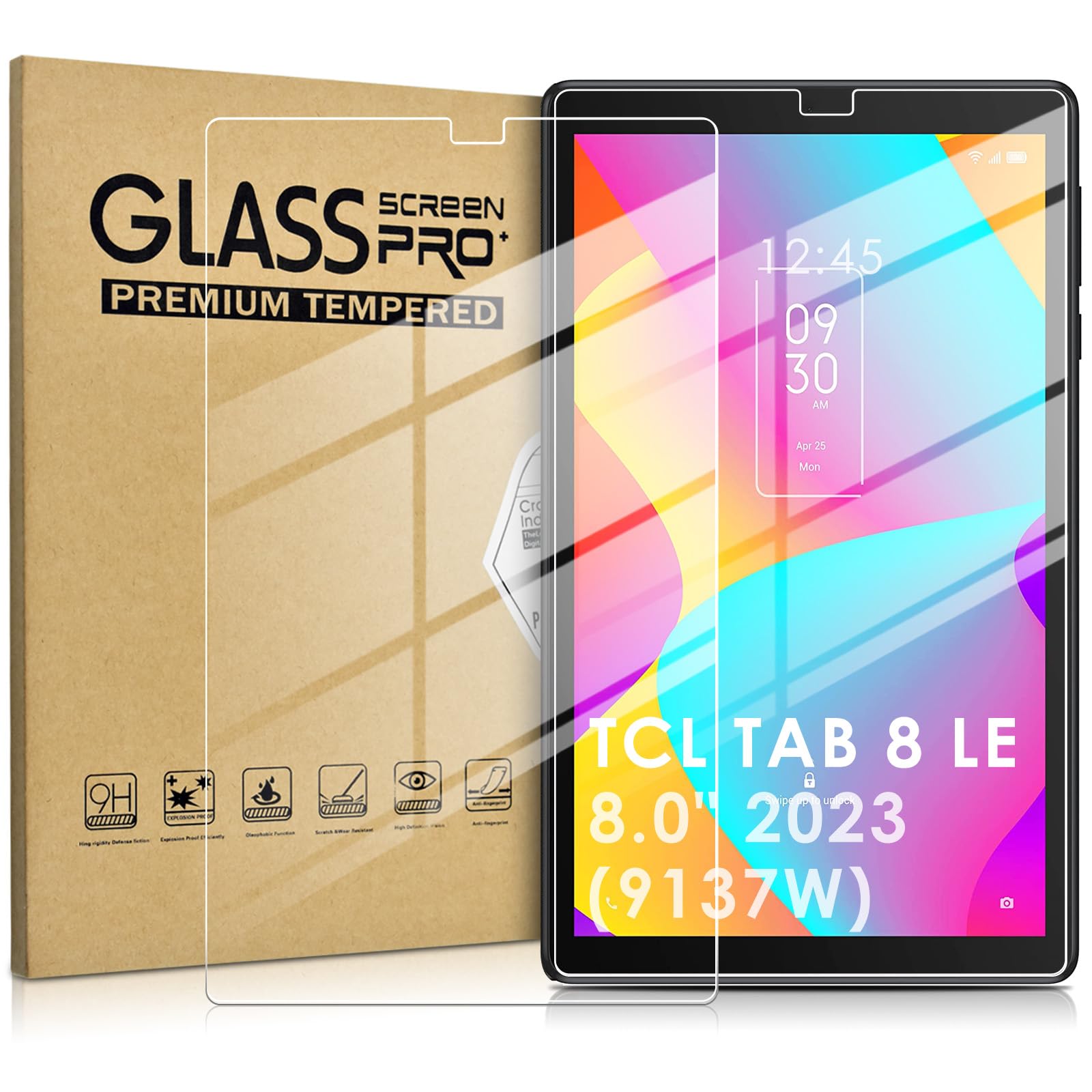 DETUOSI 2 PACK Screen Protector for TCL Tab 8 LE/TCL Tab 8V/TCL Tab 8 WiFi/TCL TAB 8 Plus/TCL Tab 8 SE Tablet 8.0