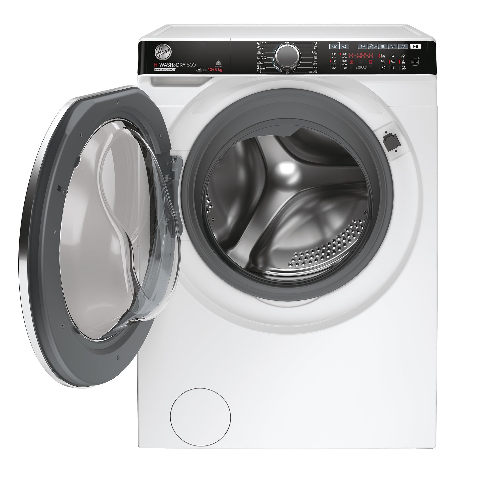 Hoover HDP4106AMBC7/1-S Waschtrockner, Active Steam, WiFi & Bluetooth, 10 kg Waschen 6 kg Trocknen, 1400 U/min, Weiß
