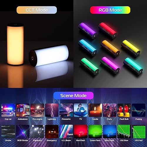 Miniatura 2 de ULANZI Varita de luz de mano luz LED RGB de 360 para fotografía 2000 mAh recargable mini palo de luz para grabación de video luz de cámara regulable