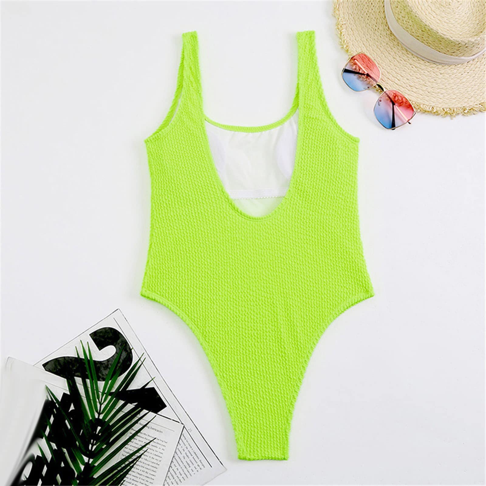 Generico Costume da Bagno Donna, Costumi Interi da Pancia A Vita Alta Avvolgere Tie Back Monokini Costumi Intero, Tessuto Anti-Macchie