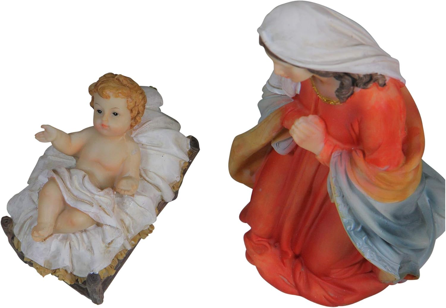 Northlight 13-Piece Gray Traditional Religious Christmas Nativity Figurine with Stable 23.25"