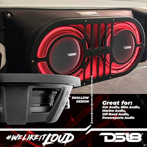 Miniatura 3 de DS18 PSW104D Subwoofer de montaje poco profundo de 10 pulgadas 1000 vatios de potencia máxima de 500 vatios RMS bobina de voz dual 44 OHMS