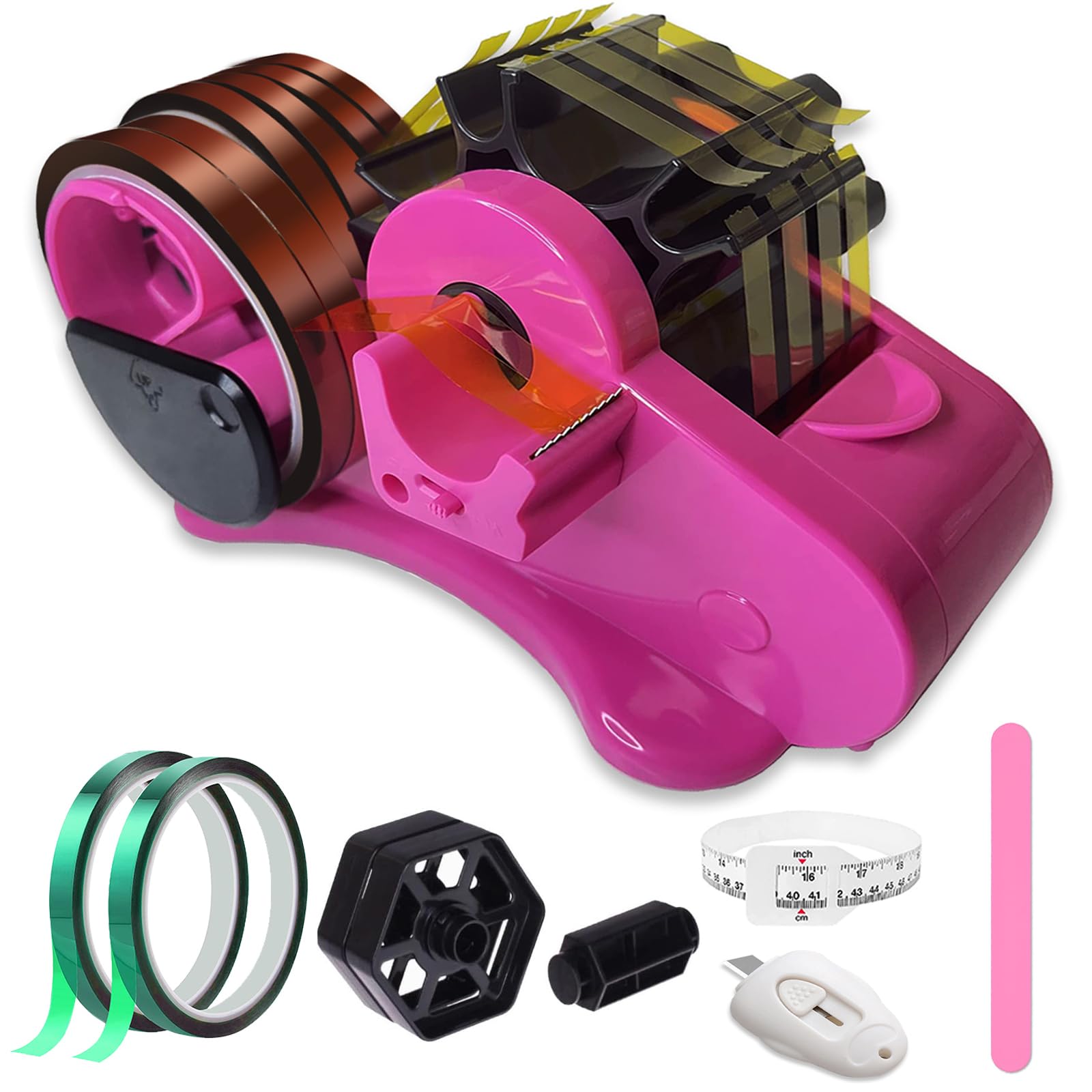 MECOLOUR Multi-Roll Heat Tape Dispenser 6 pcs Sublimation 1" + 3" Core Double Reel Cores Sublimation for Heat Transfer Tape, Semi-Automatic Tape