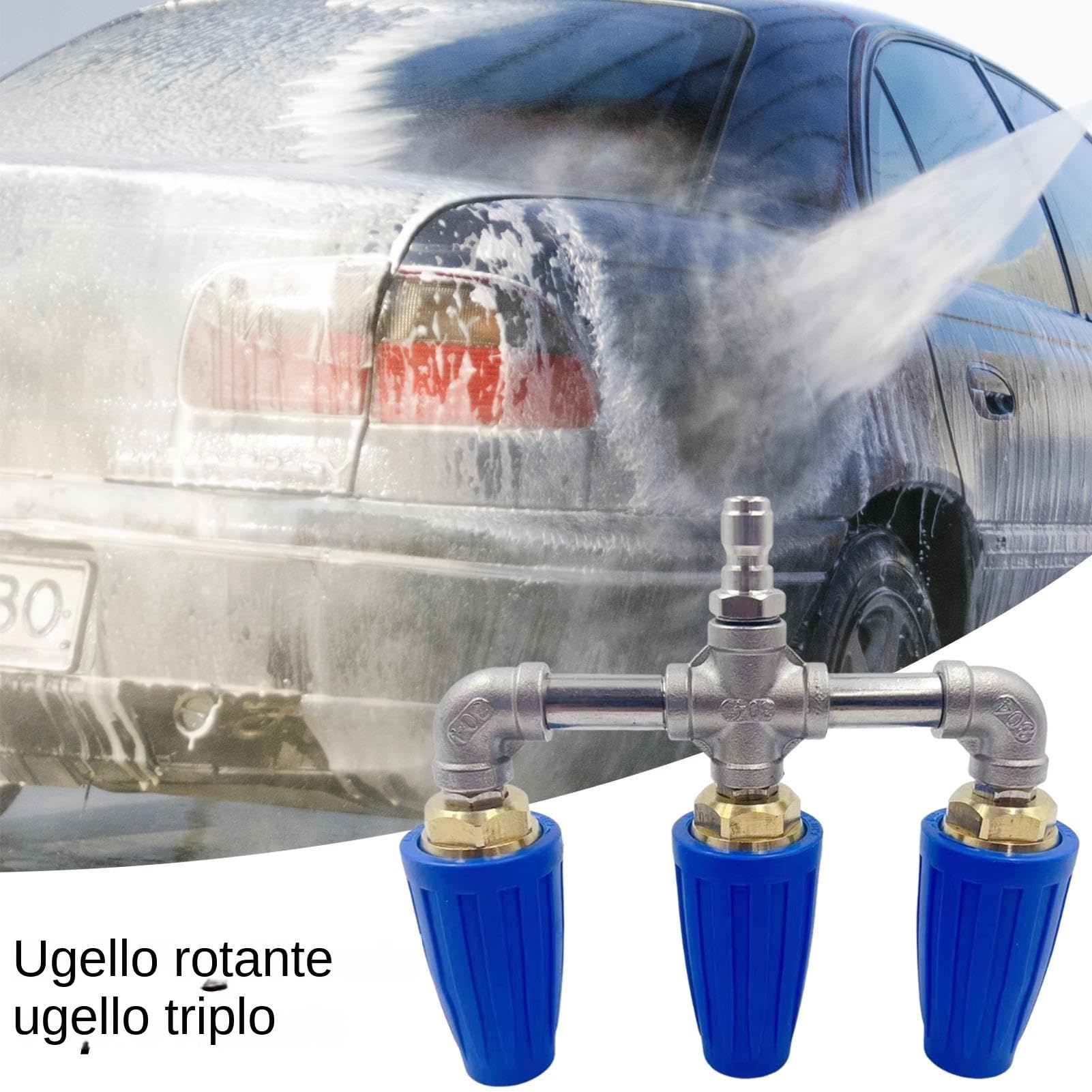 Ugello Turbo di Ricambio per Idropulitrice Ugello Turbina Ricambio Attacco | Componente ugello turbina rotante per Pareti, Vetro, , Calcestruzzo, Vialetti, e Giardini