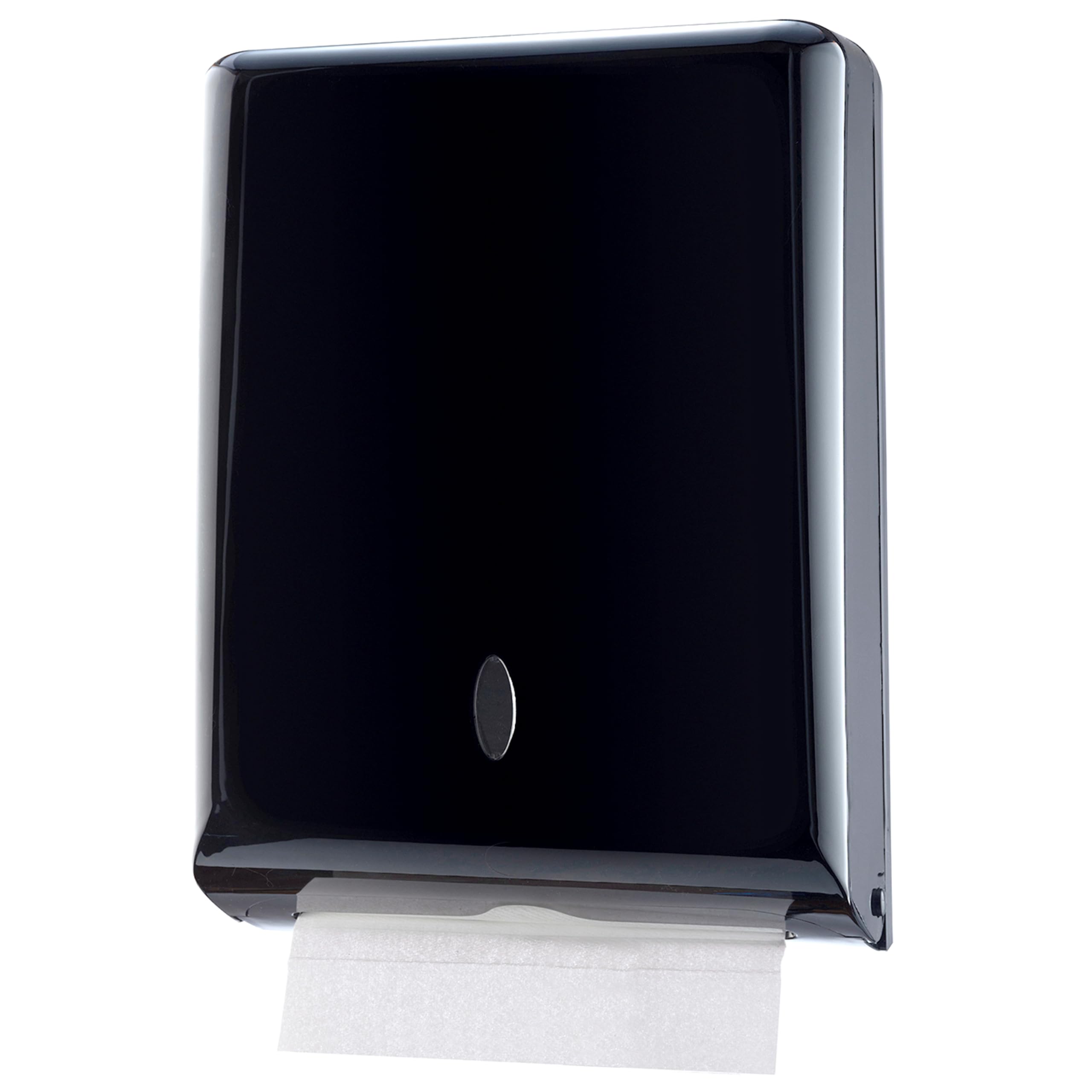 Commercial Paper Towel Dispenser Wall Mount, Holds 500 Multifold, Trifold, Z Fold, C Fold Hand Towels for Bathroom/Restroom, Office, Shop, or Home (Black)