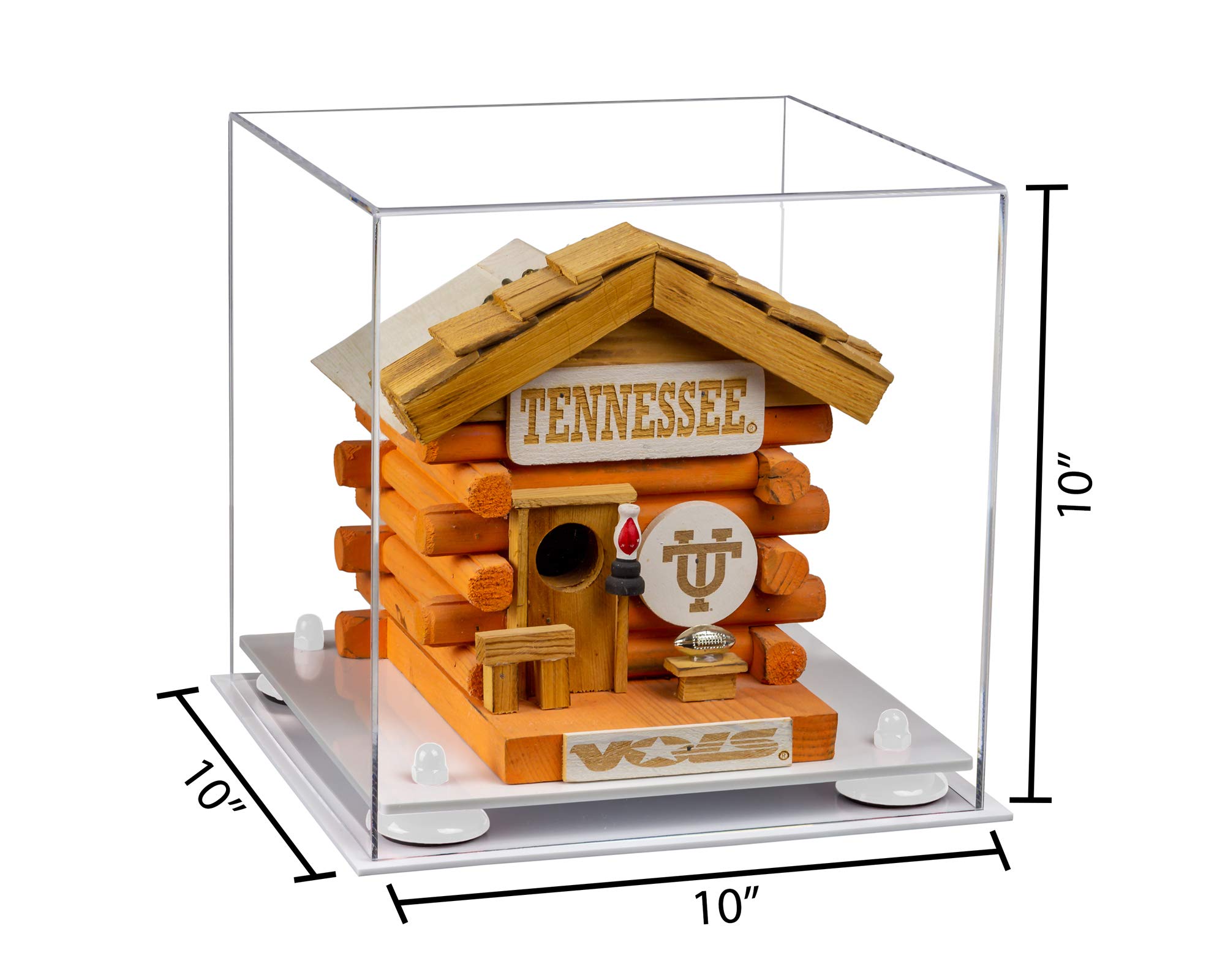 Better Display Cases Versatile Clear Acrylic Display Case - Medium Square Box with White Risers and White Base 10
