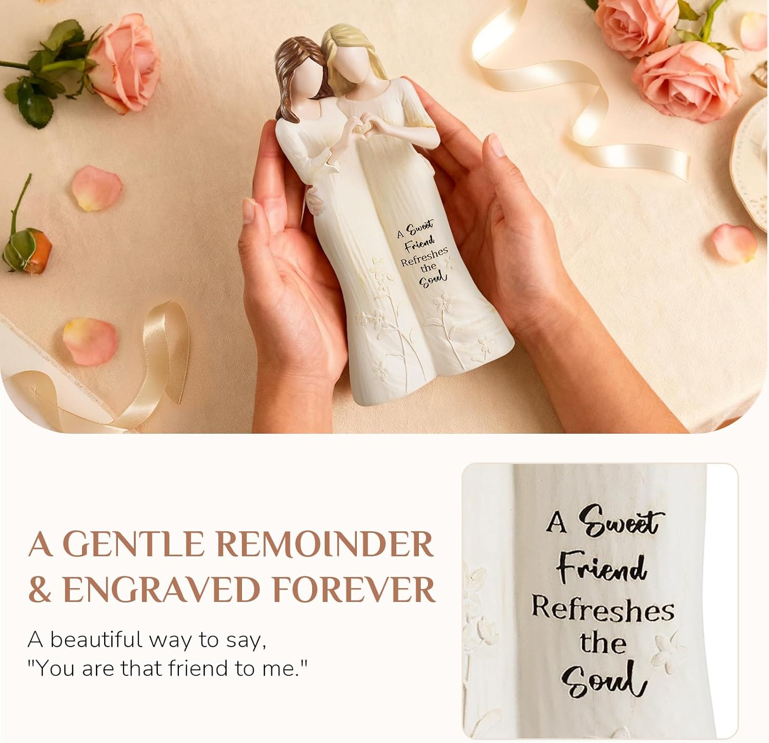 Best Friend Figurines - Friendship Bestie Gifts for Women - Christmas Birthday Gifts for Sisters from Sister - Image 3