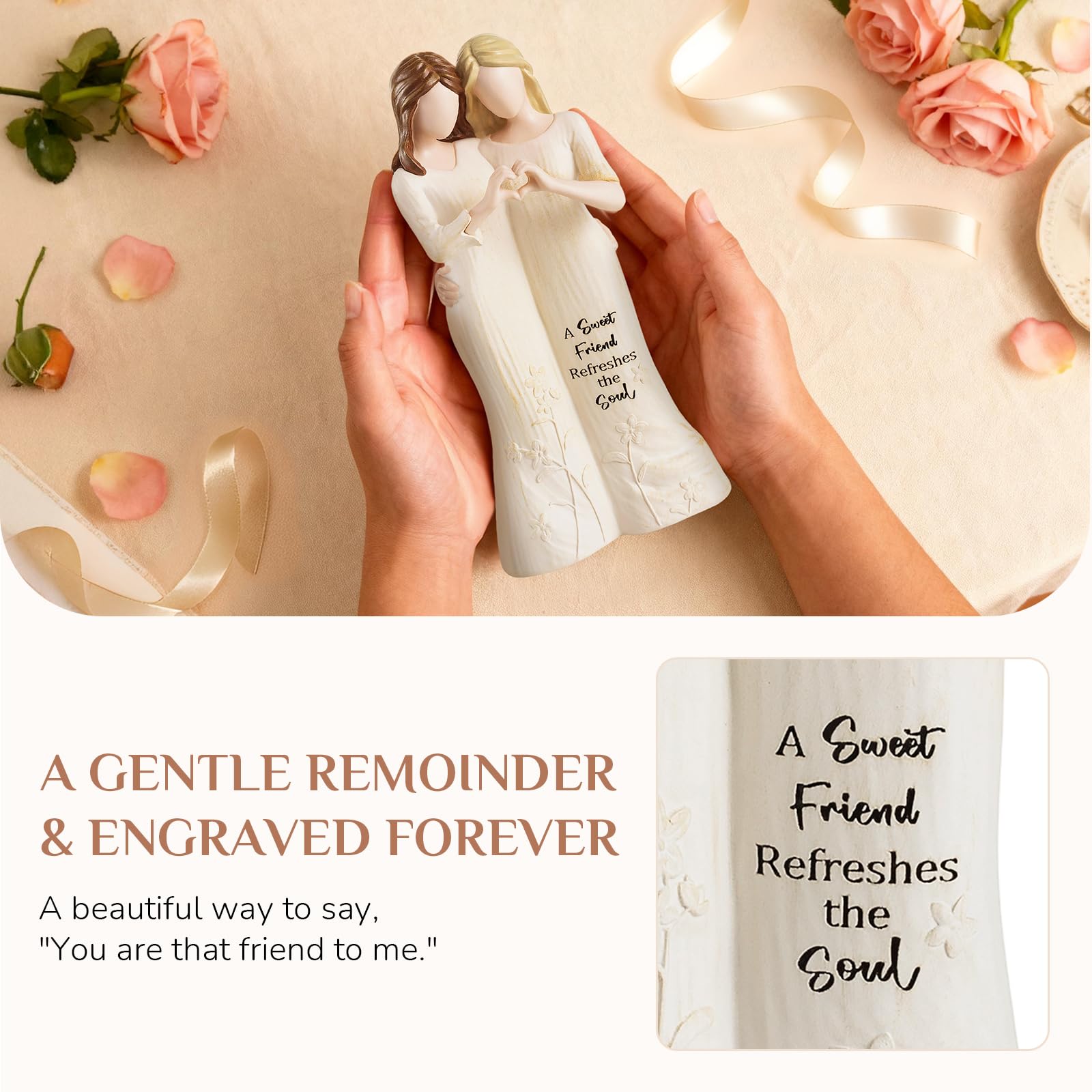 Storieme Best Friend Figurines - Friendship Bestie Gifts for Women - Christmas Birthday Gifts for Sisters from Sister