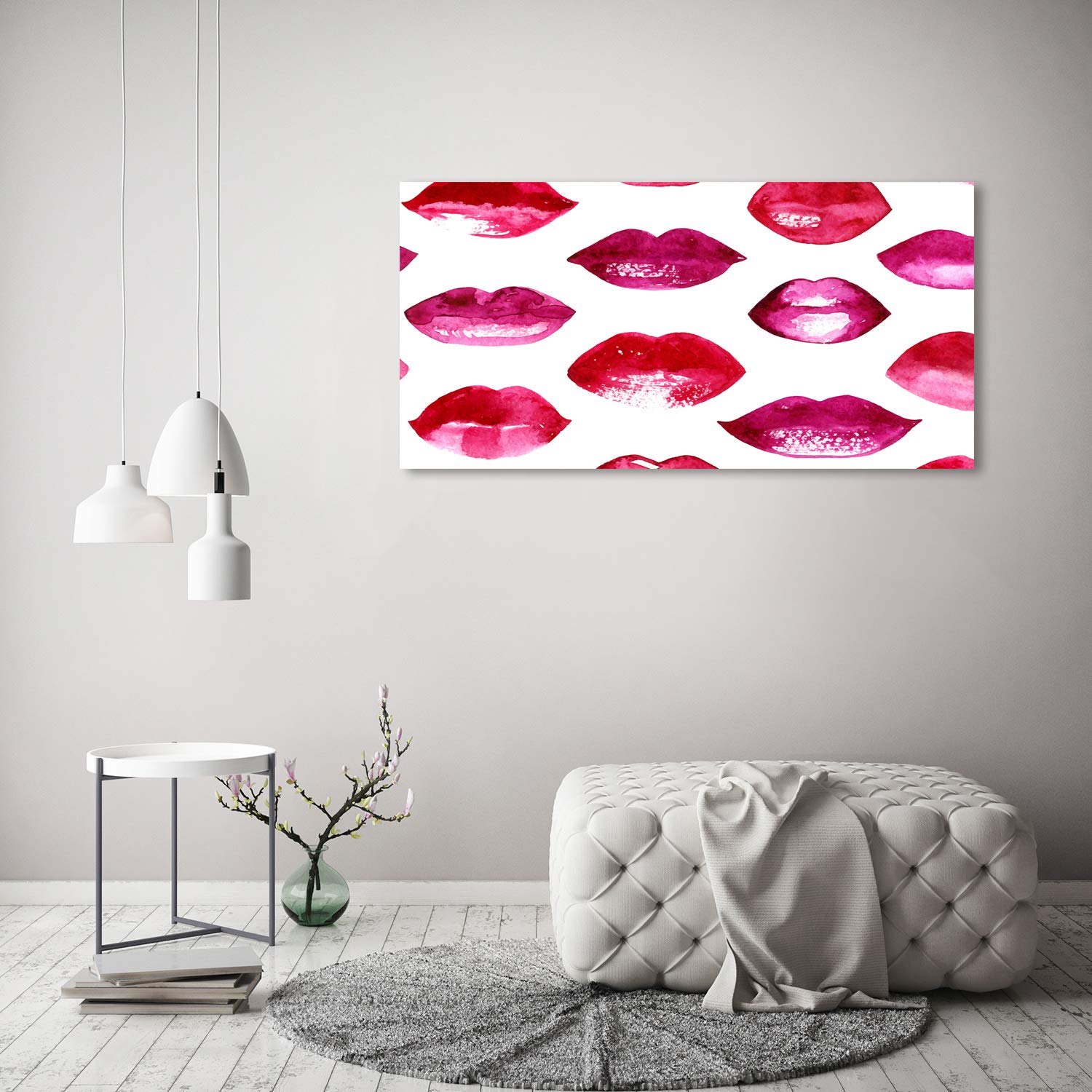Tulup Tirages sur toile - art mural - tirages sur toile - thème d'image - 120x60 cm - Divers - Rouge - Lèvres Rouges