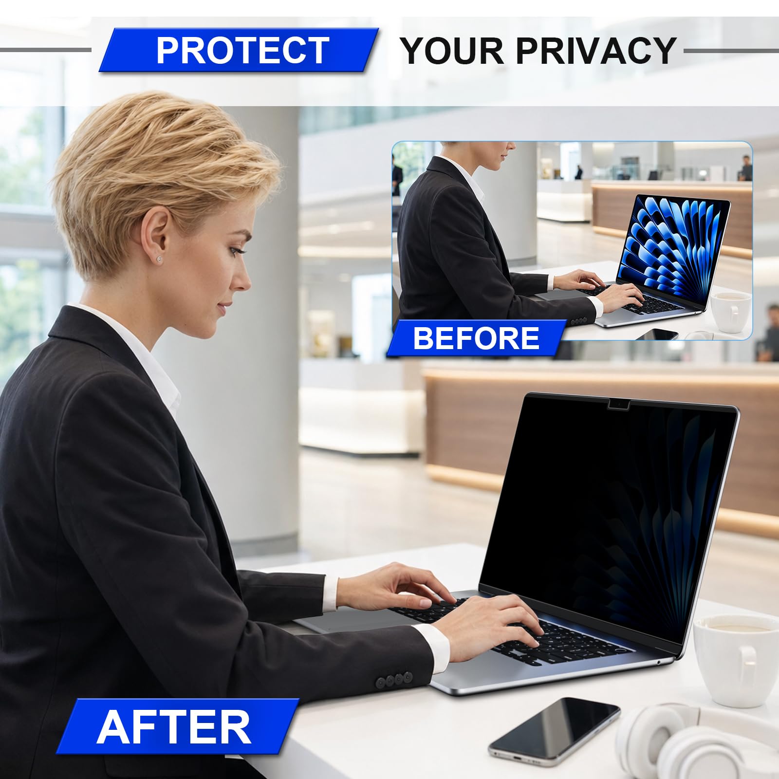 ZOEGAA Pantalla magnética de privacidad para MacBook Air de 15 pulgadas