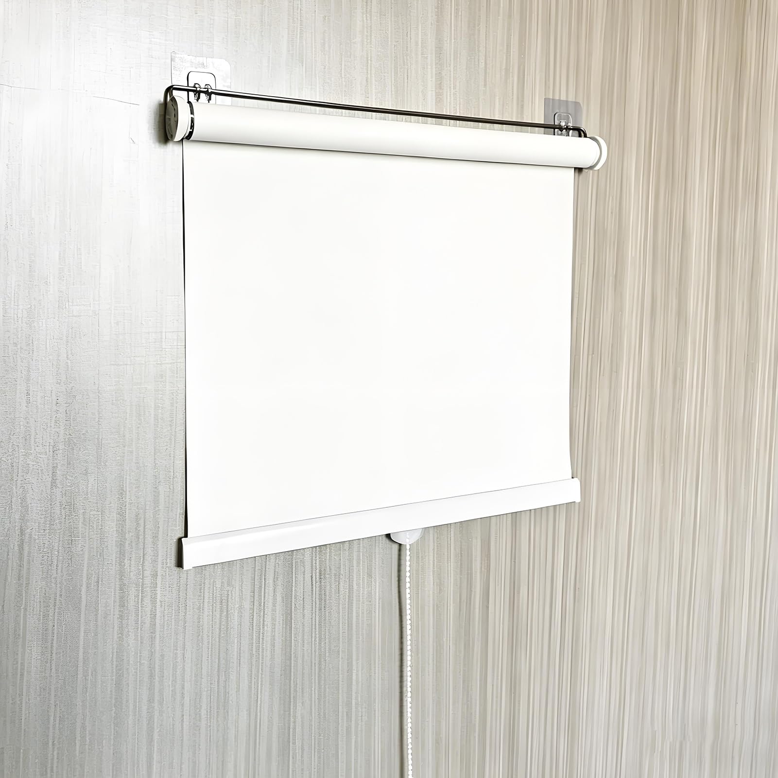 Privacy Window Blind White Waterproof Fabric, Roller Shade for Tea Room/Meeting Room/Terraces, Heat Insulation Rainproof Curtain(70x200cm/27.5x78.7in)
