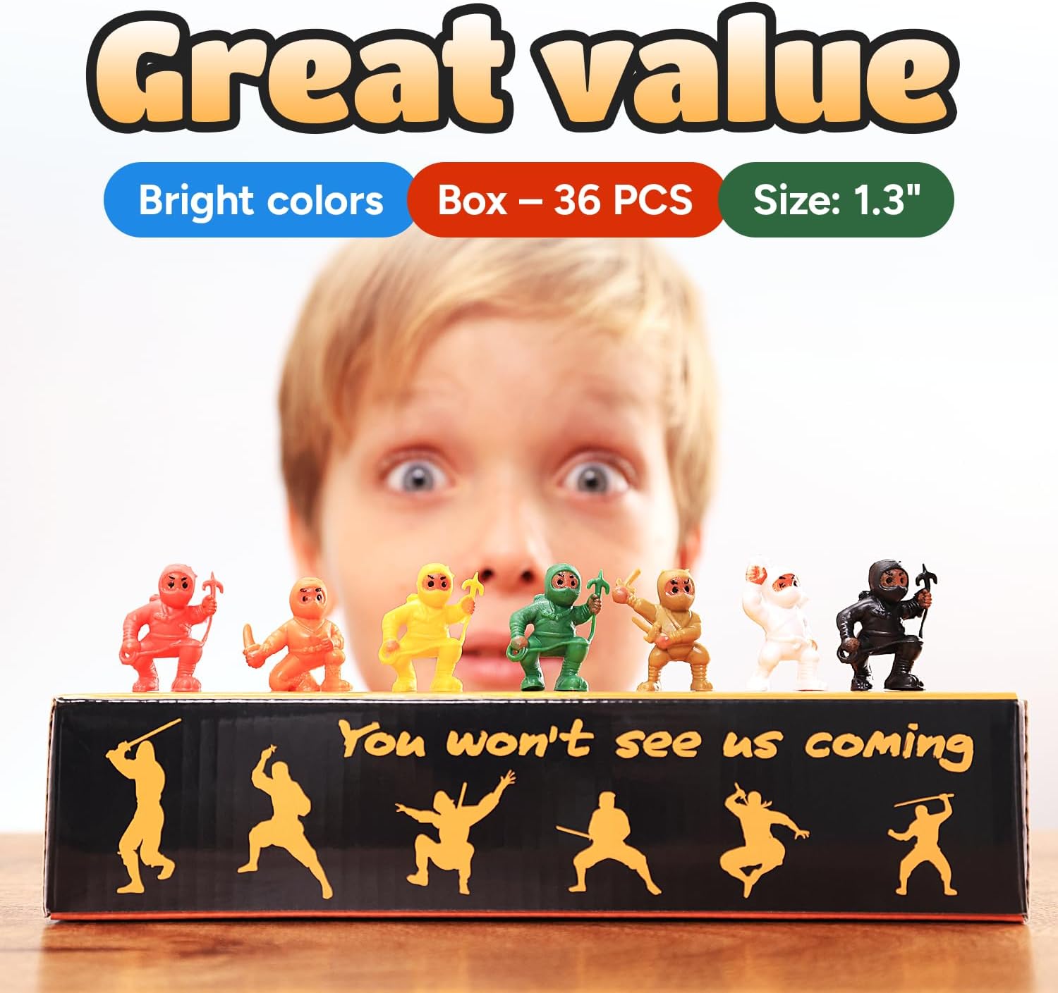 Mini Ninja Action Figures Gift Set - 36pcs Party Supplies & Birthday Cake Toppers