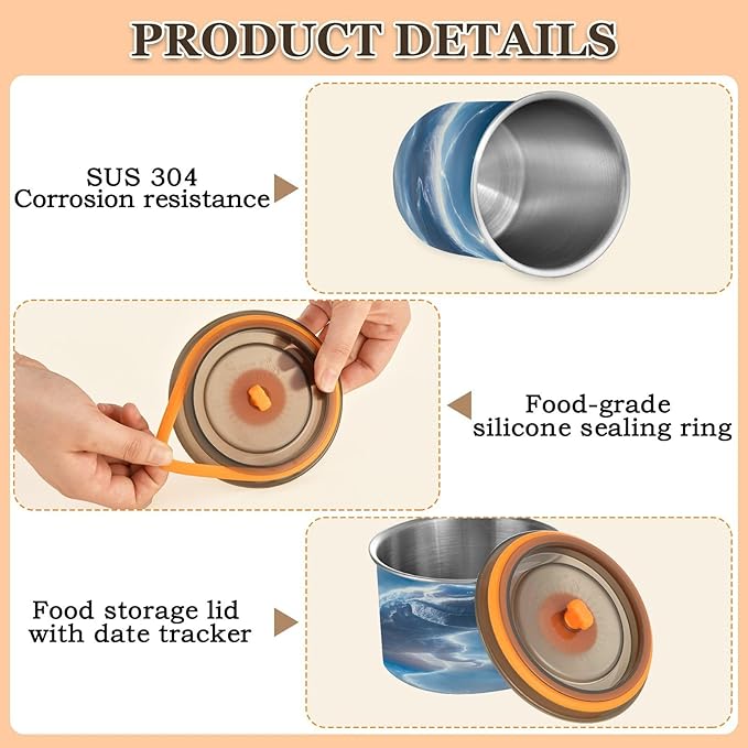 Almacenador de Alimentos ALAZA Dinosaurio Azul 30 oz, Acero Inoxidable miniatura 6