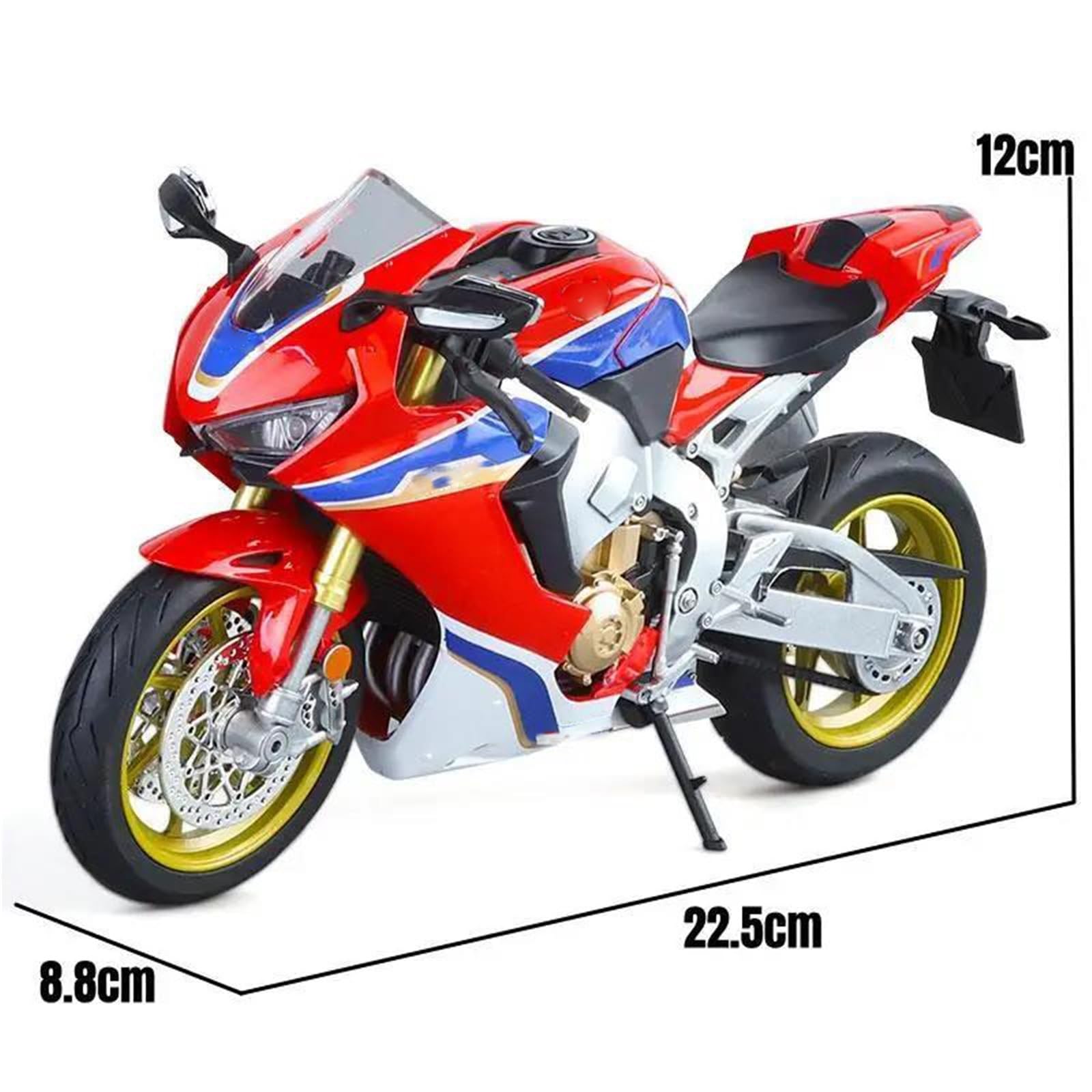 Modello di moto Ornamenti E Regali 1/9 Per Honda CBR 1000RR HRC Moto Da Corsa Giocattolo Modello Pressofuso Miniatura Di Grandi Dimensioni Illuminabile Collezione Regalo(Black)