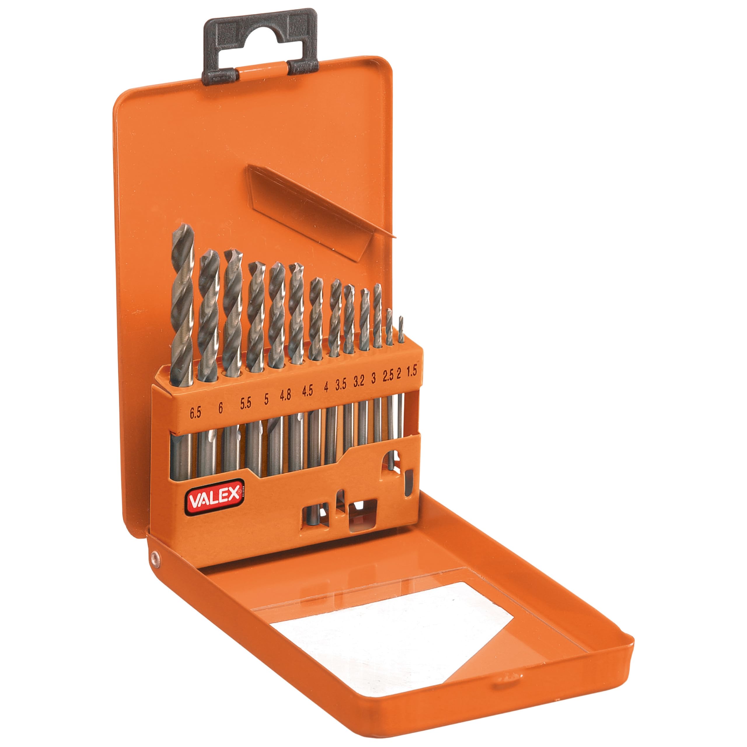 Foret a metaux Valex en lot de 13 pieces robustes pour percage precis du fer et acier