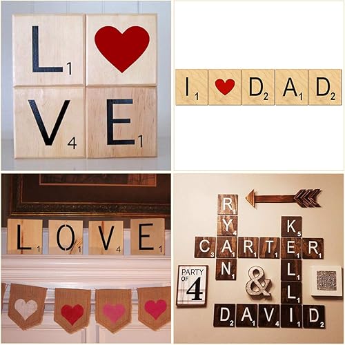 Miniatura 3 de Scrabble - Plantillas de letras de azulejos de 3 pulgadas, paquete de 28 plantillas de alfabeto estilo Scrabble para pintar sobre madera, plantillas