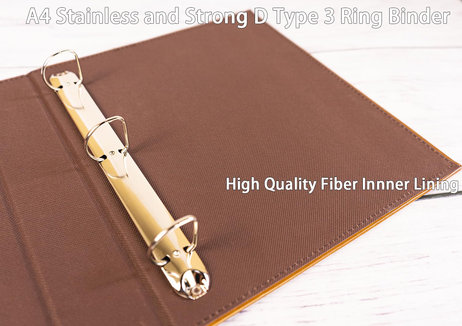 A4 3-Ring Currency Collection Album Premium PU Leather - Image 3
