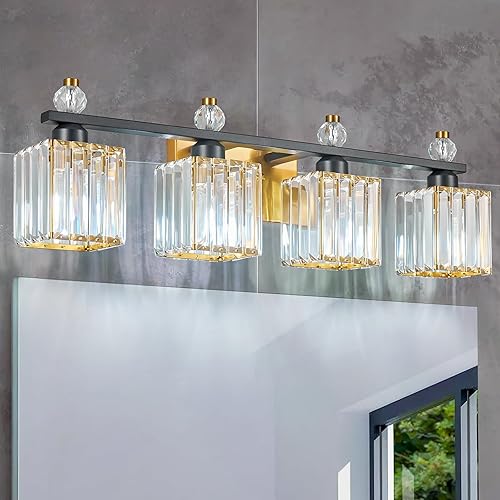 Miniatura 23 de Luces de tocador 4-Luces Modernas de Cristal para Tocador Luz de Baño Dorada Accesorios de Iluminación de Tocador sobre Espejo Lámparas de Tocador