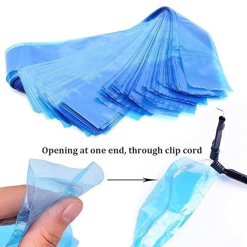 Miniatura 3 de SOTICA 125 bolsas de cordón con clip de tatuaje y 6 cintas de agarre de tatuaje fundas de cordón de clip de tatuaje azules con cubierta de agarre de