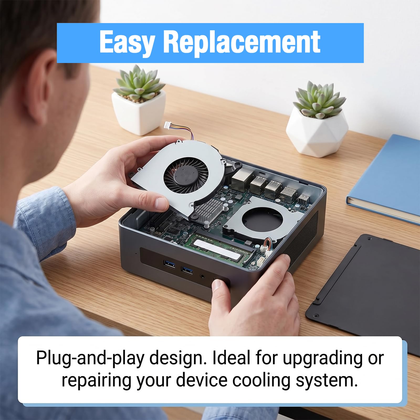 CPU Lüfter für NUC8i7BEH NUC8i5BEH NUC8i5BEK NUC8i3BEH, Ersatz CPU Lüfter Mini PC BSC0805HA-00 Kühllüfter CPU Cooling Fan Ersatzteil mit Aluminium ABS Gehäuse Kühlsystem Reparatur für Mini Computer