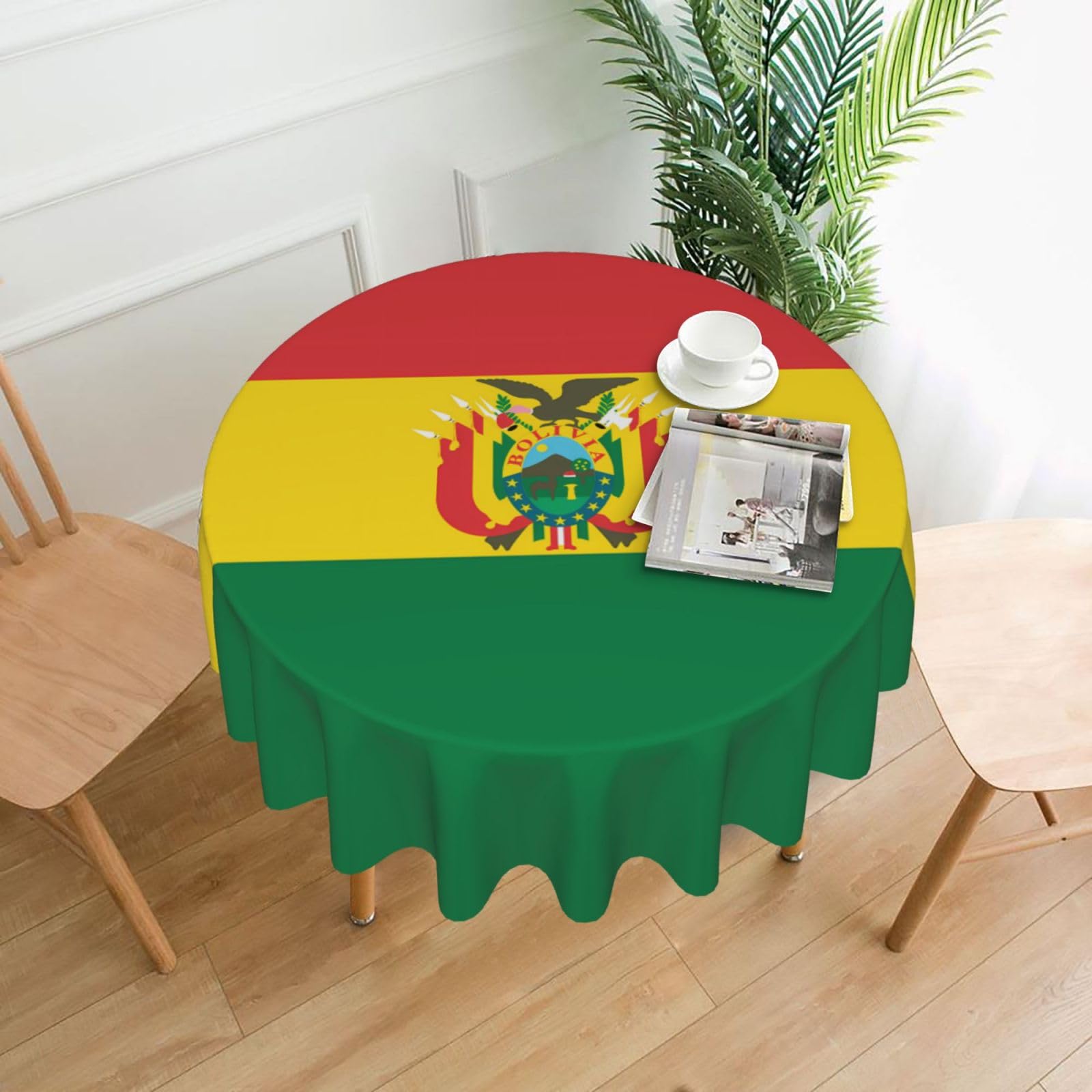 MROWYC Flag of Bolivia Printed Practical Round Tablecloth, Durable, Suitable for Home, Restaurant, Hotel, Gathering, and Decorative Table Covers
