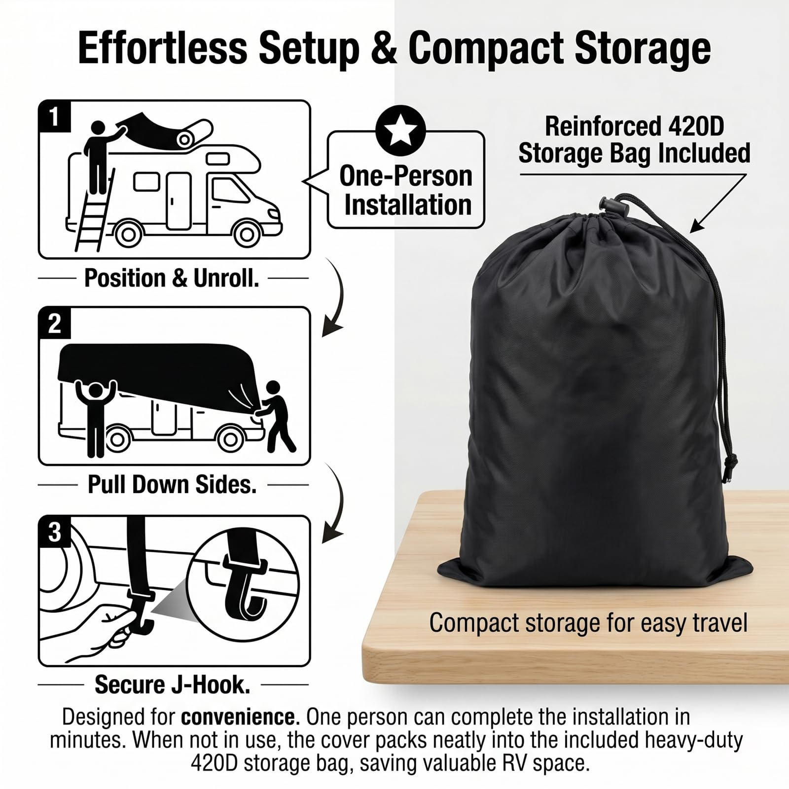 Housse de Toit pour Camping-Car et Caravane 420D Oxford, Bâche Imperméable et Respirante, Protection Anti-UV et Anti-poussière, Matériau Haute Densité,Gris,21.3'Lx9.8'W(6.5x3m)