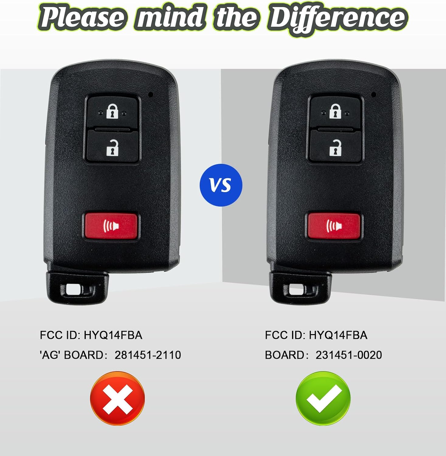 Keyless Entry Smart Prox DIY Voice Set-Up Remote Key Fob Replacement for 2013 2014 2015 2016 2017 RAV4/Camry/Corolla/Tacoma/Tundra HYQ14FBA 0020 Board