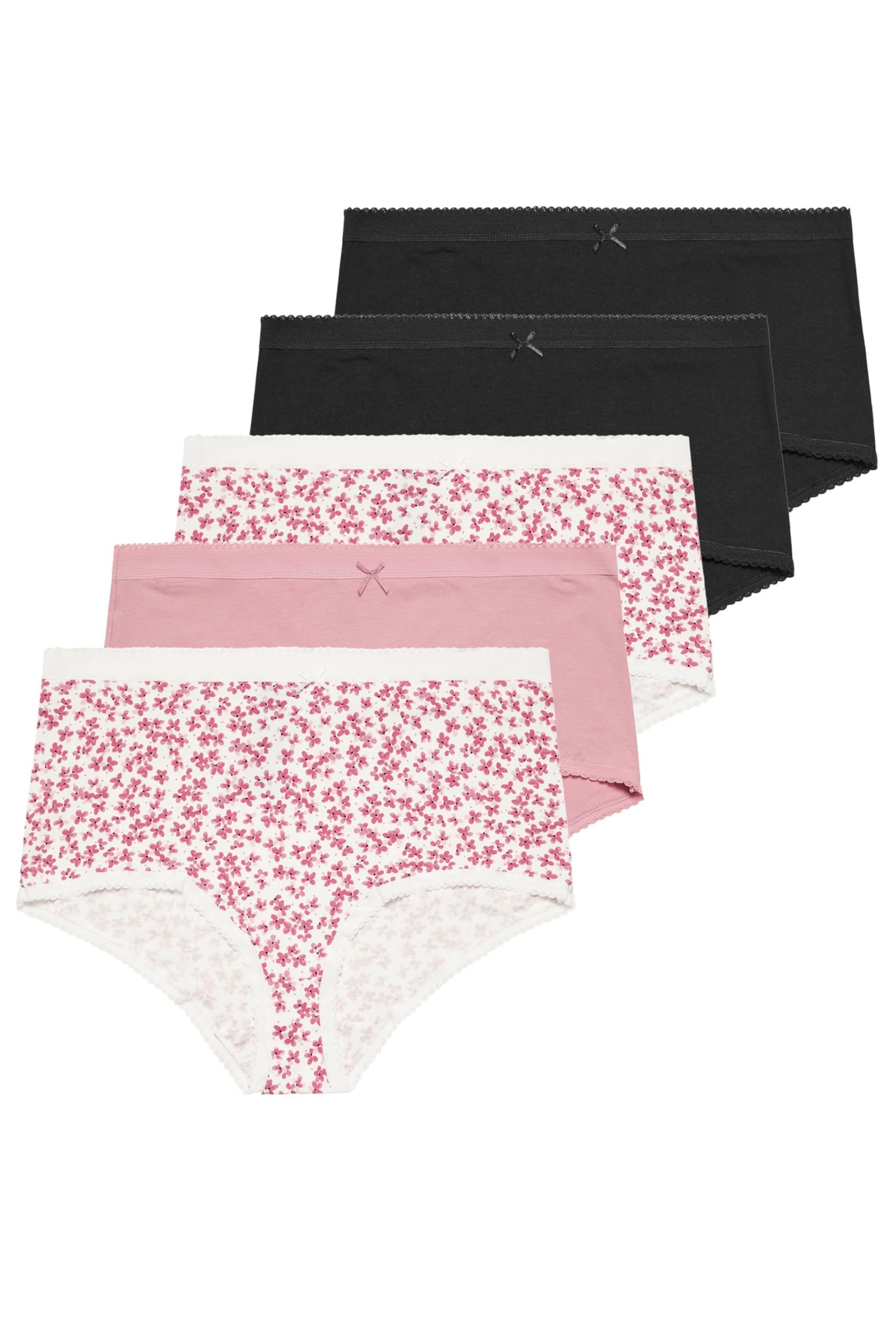Yours Women's Multicolor 5 Pack Floral Full Briefs | Size: 34-36