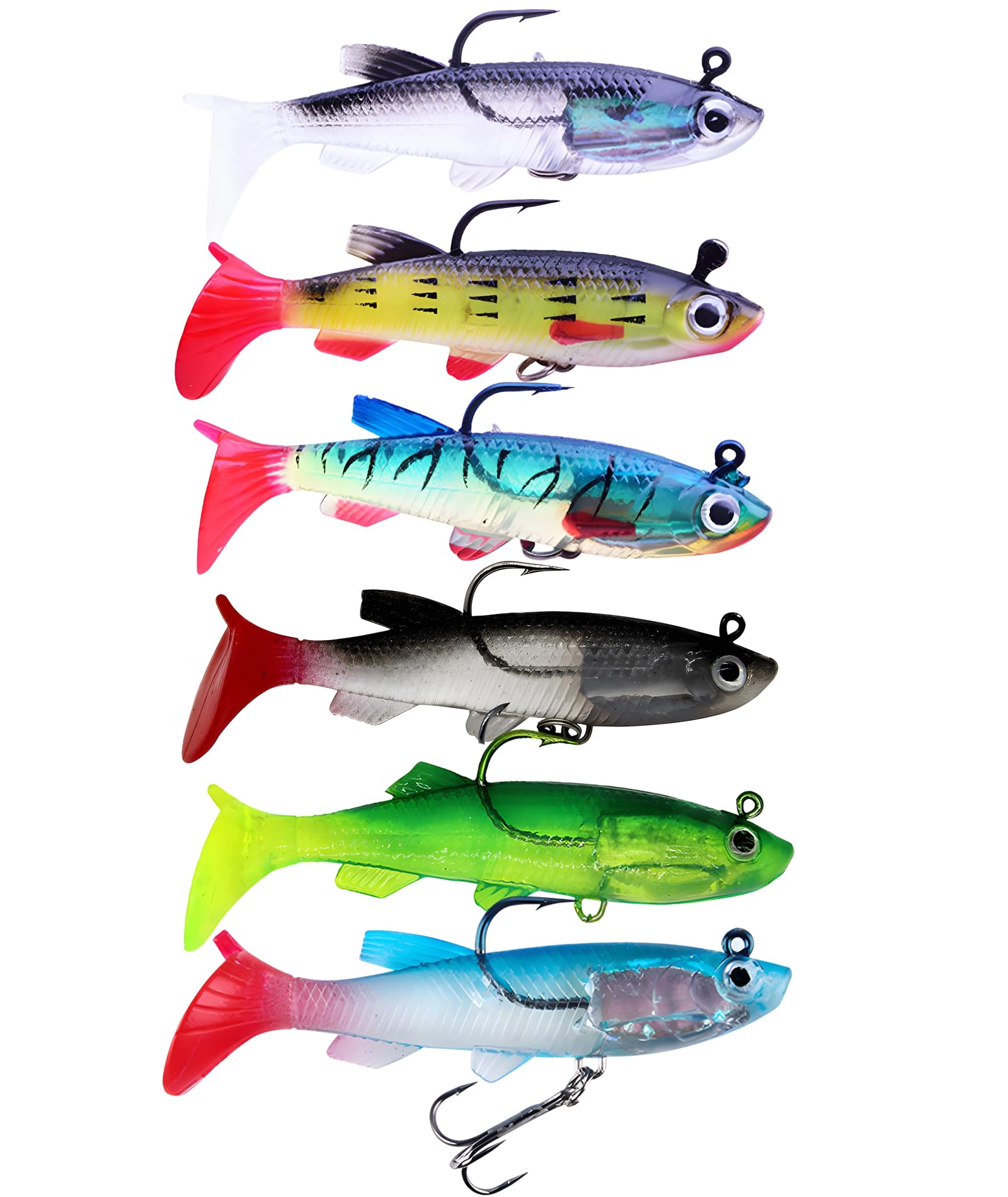 6 Pcs Fishing Lures, Soft Bait Lead Fish Catching Tools, Night Fishing Essentials for Freshwater and Saltwater-picture-16