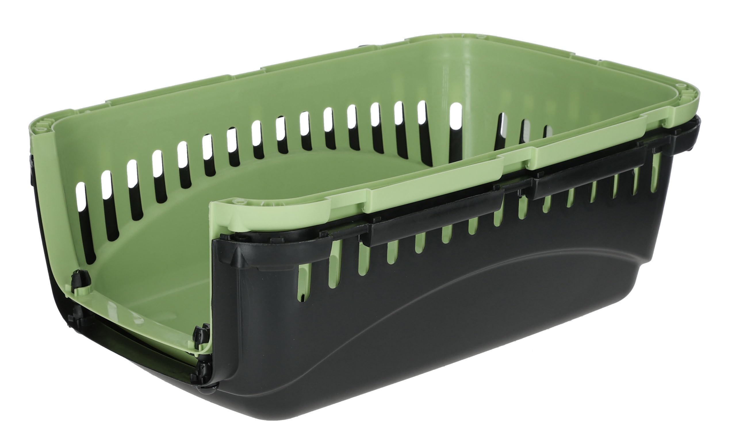 Kerbl Pet Cage de Transport Expedion, Vert/Noir, 45 x 30 x 30 cm, Cage pour Chien, Cage pour Chat, Transport pour Chien, Plastique, Petits Chiens, Chats