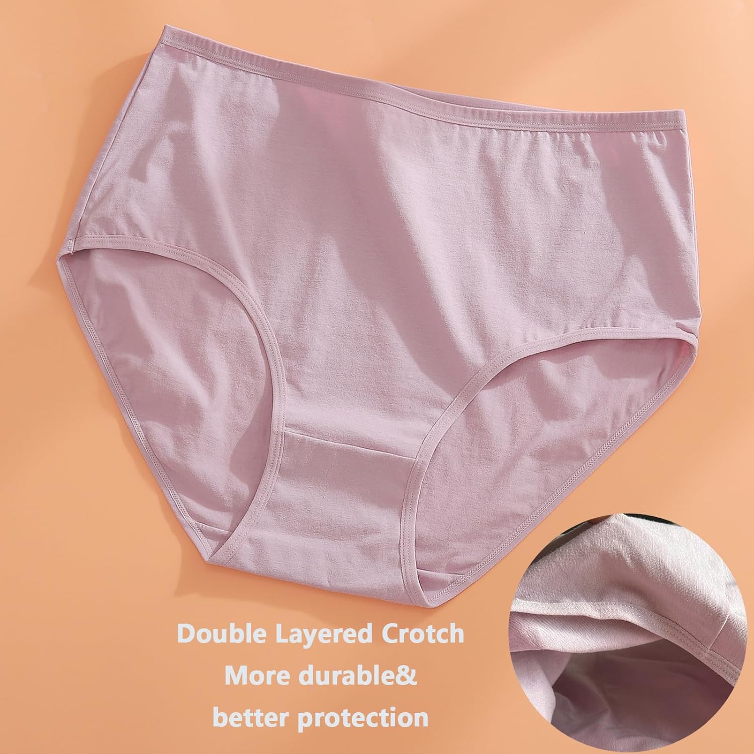 Women’s Plus Size Cotton Underwear Ladies Panties XL-5XL 6-Pack Mid Waist Briefs for Women - Image 6