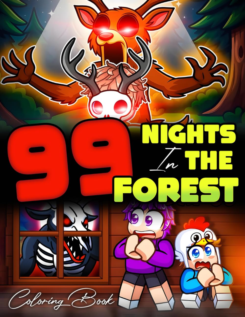 Coloring book: Iconic Scenes of Nights in Forest Coloring Pages For Kids, Teens, Adults, Beautiful And Exclusive Illustrations Of Your Creativity & Create Masterpieces