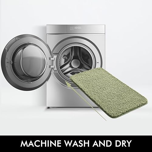 Miniatura 5 de MIULEE - Juego de 2 tapetes de baño antideslizantes y peludos de microfibra de felpa suave, extragruesos y absorbentes, para bañera y ducha, lavable