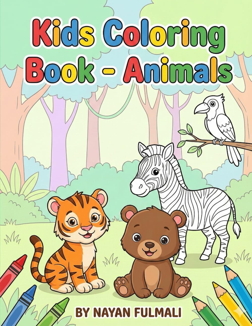 Amazing Animals Coloring Book: Fun Animal Pictures for Kids Ages 3-6 to Color and Learn