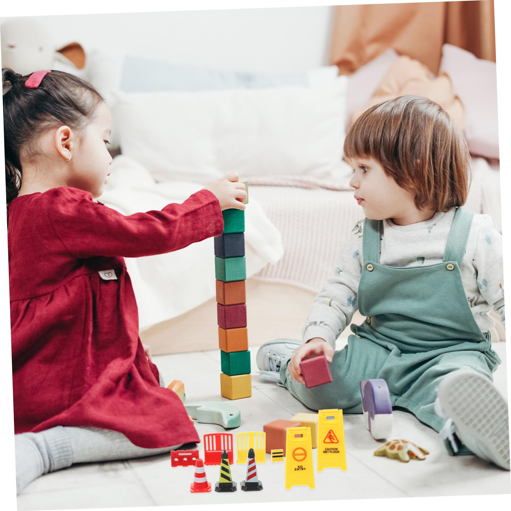 de Panneau de Signalisation Routière Facile à Transporter Ranger Jouet Miniature en Plastique Léger pour la Circulation aux Garçon et Filles