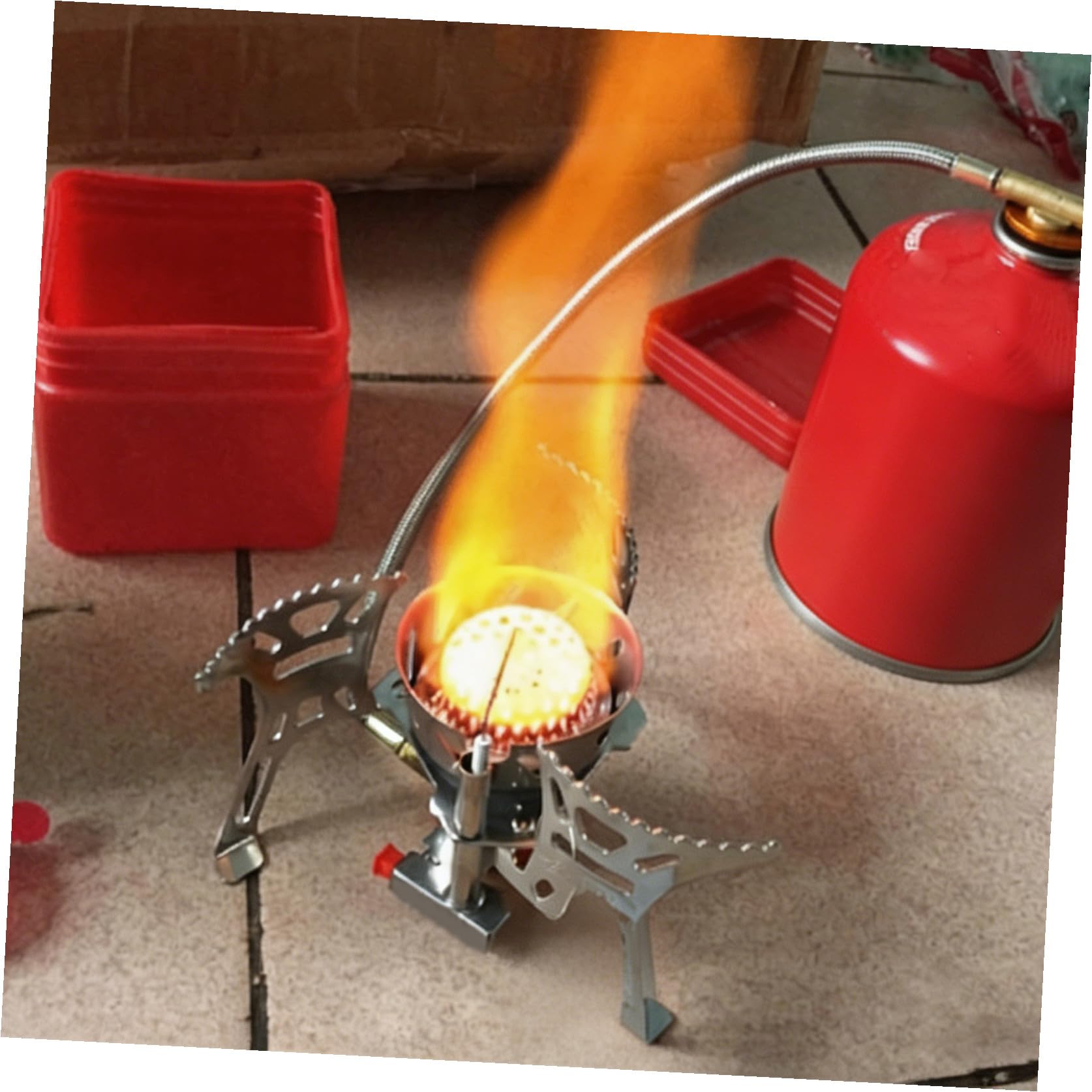 Toyvian Réchaud à Gaz de Camping de Camping Brûleur Portable pour Cuisine Plein Air Randonnée