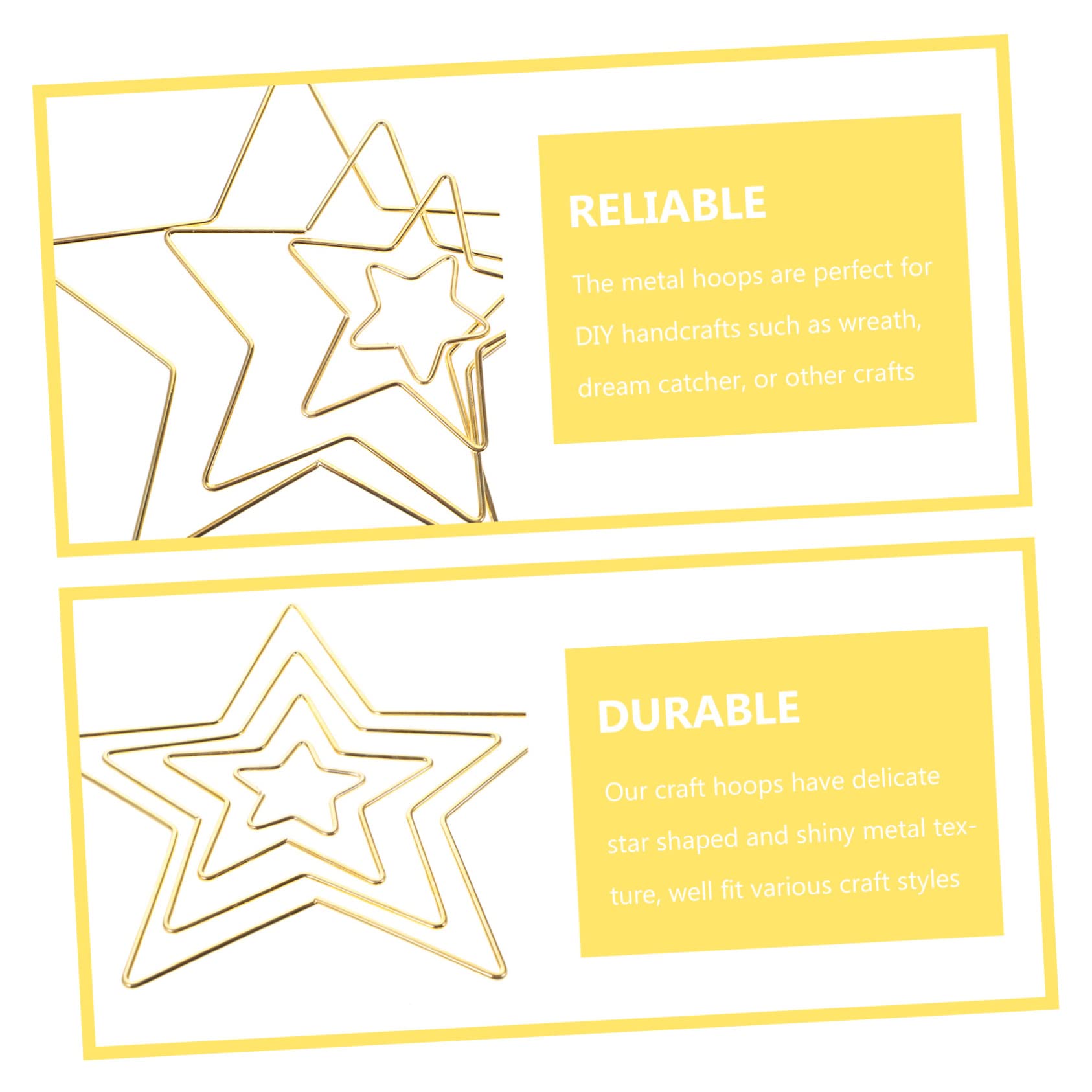 12Pcs Star Shaped Dream Catcher Metal Hoops for DIY Crafts Wreath Making Sturdy Macrame Rings for Home Decor Wall Hangings for Creative Projects