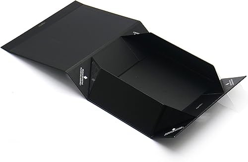 Miniatura 6 de AVUX Caja de regalo protectora de esquina de 10.5 pulgadas con tapa de lazo y cinta, una caja de regalo vacía de color negro para Navidad, día de